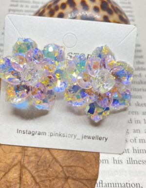 Colorful Crystal Flower Earrings