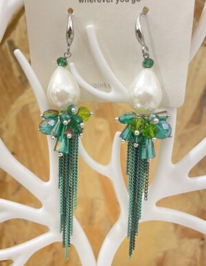 Handmade Green Crystal Earrings