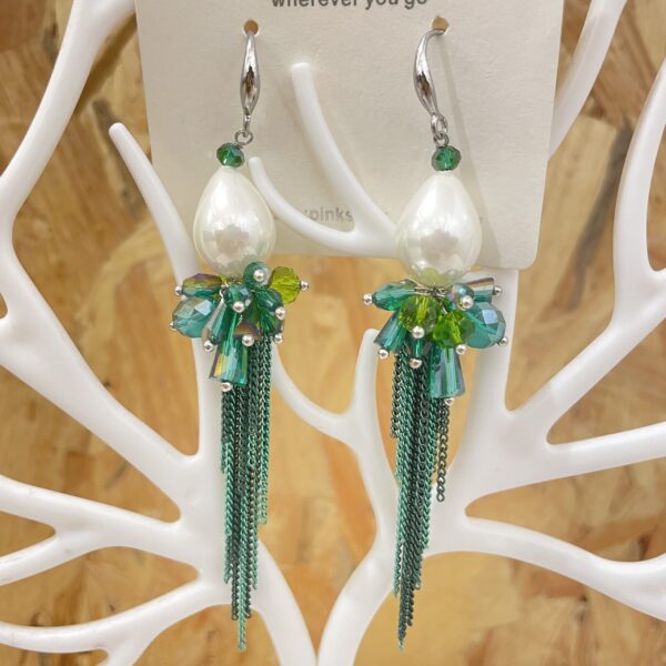 Handmade Green Crystal Earrings