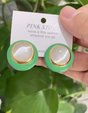 Green Opal Stone Earrings