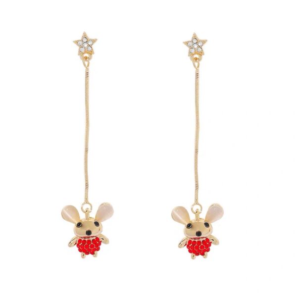 Full Stone Cute Mouse Earrings - Image 4