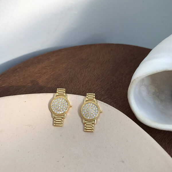 Rhinestone Watch Earrings