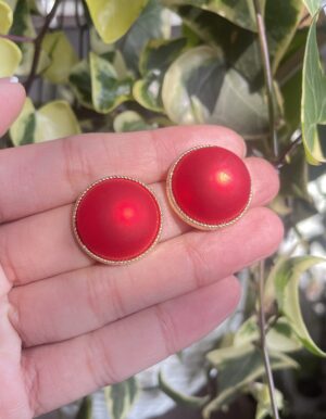 Red matte Stud Earrings