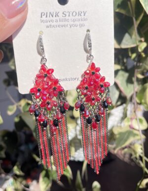 Red Bohemian Long Earrings