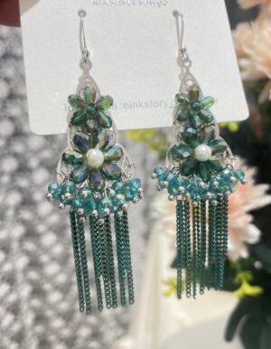 Green Handmade Bohemian Earrings