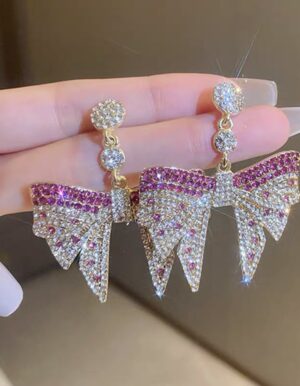 Luxury Full Stone Bow Earrings