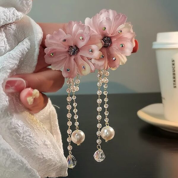 Pink Floral Fairy Earrings - Image 4