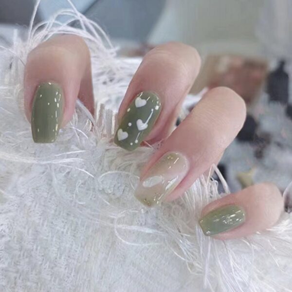 Olive Green 24 Pieces Press On Nails