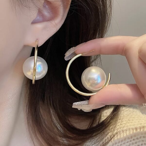 Hoop Big Pearl Earrings