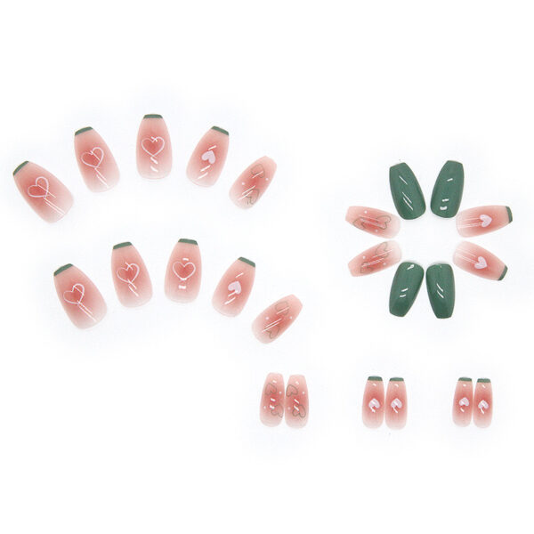 Green Heart Press On Nails - Image 4