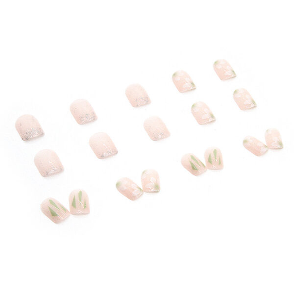 White Flower Press On Nails - Image 3