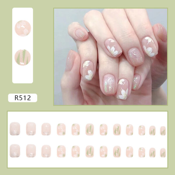 White Flower Press On Nails - Image 2