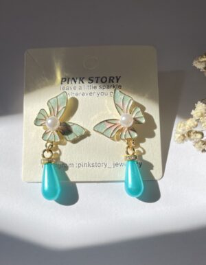 Blue Drop Butterfly Earrings