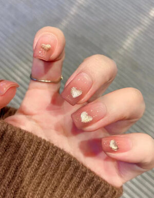 Ombré Heart Press On Nails