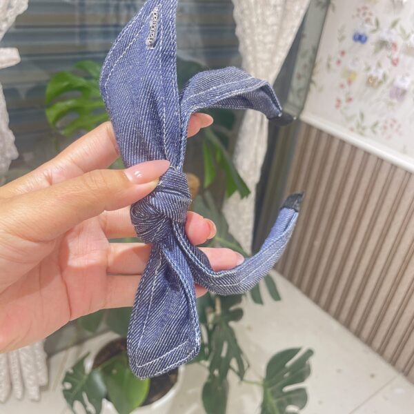 Denim Bow Headband