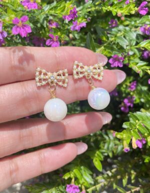 Bow And Pearl Earrings