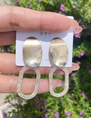 Oval Rhinestone Earrings