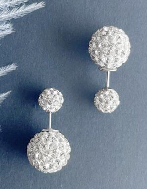Both Sides Shining Stone Earrings