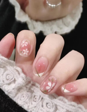 Cherry Blossom 24 Pieces Nails