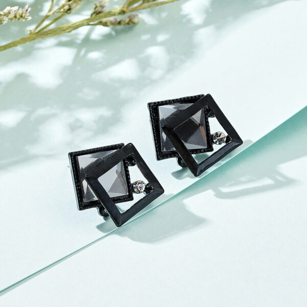 Black Square Earrings - Image 3