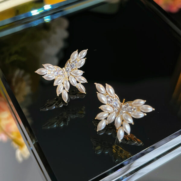 White Butterfly Earrings - Image 3