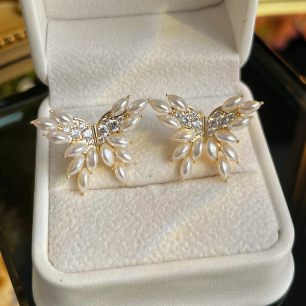 White Butterfly Earrings