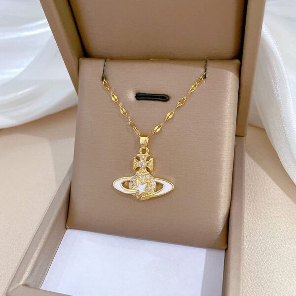 Saturn Titanium Steel Necklace - Image 4