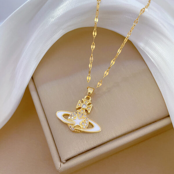 Saturn Titanium Steel Necklace - Image 3