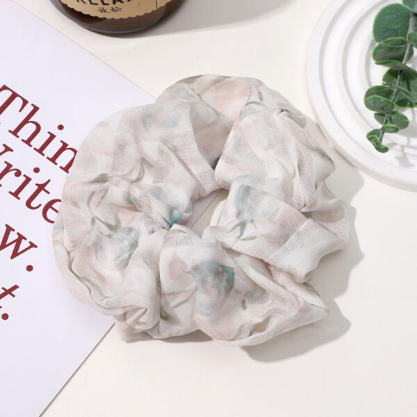 Green Flower Scrunchie