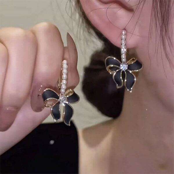 Black Bow Earrings
