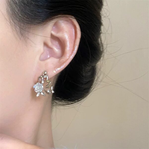 Shimmer Flower Earrings - Image 2