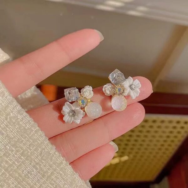 White Flower Earrings