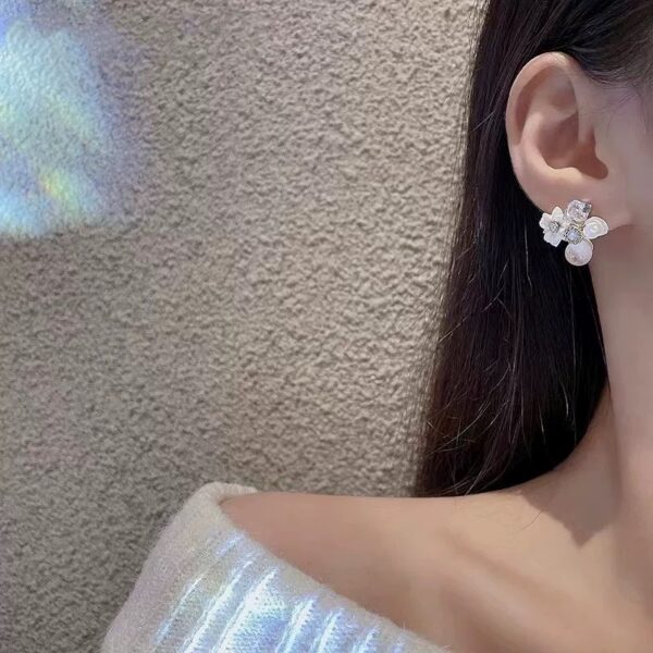 White Flower Earrings - Image 2
