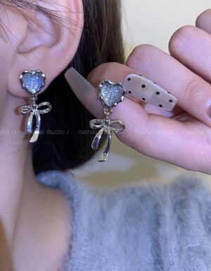 Heart Ribbon Earrings