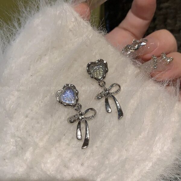 Heart Ribbon Earrings - Image 2