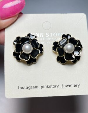 Black Flower Earrings