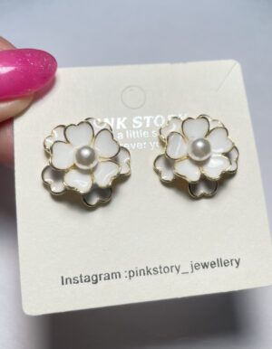 White Flower Earrings