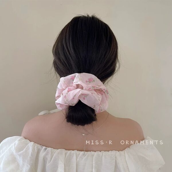 XL Pink Flower Scrunchie