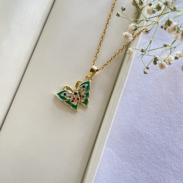 Green Butterfly Necklace