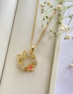 Flower Butterfly Necklace