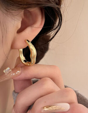 Golden Unique Hoop