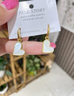 Stainless Steel Seashell Heart Hoops