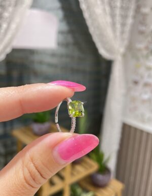 Green Stone Adjustable Ring