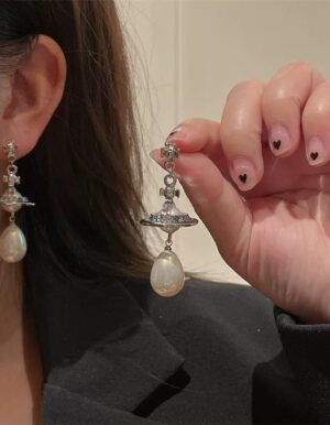 Saturn Pearl Earrings