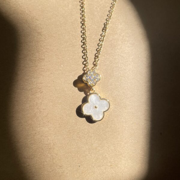 Seashell Four-Leaf Clover Necklace - Image 2