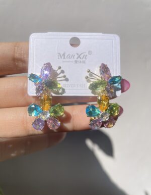 Colorful Butterfly Flower Earrings