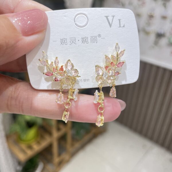 Crystal Butterfly Leaf Earrings