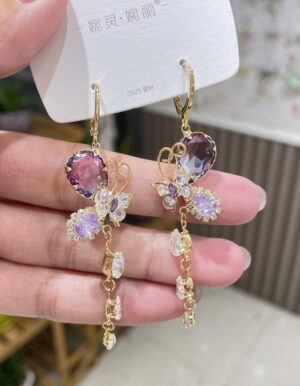 Purple Butterfly Earrings