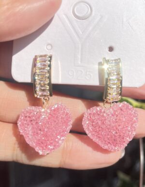 Pink Heart Earrings