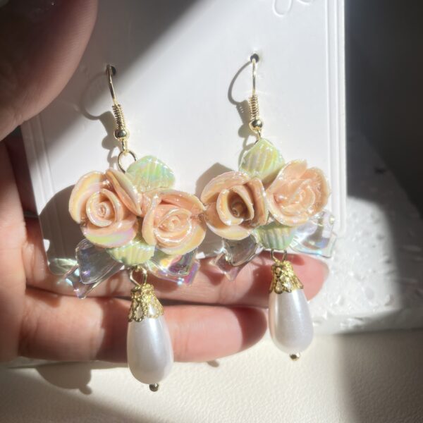 Fancy Flower Pearl Earrings